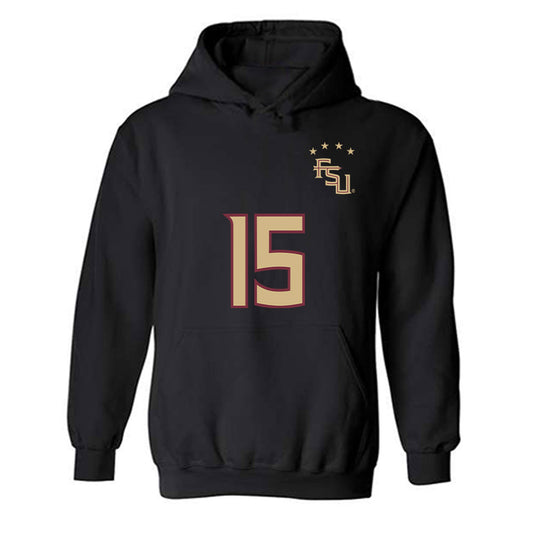 FSU - NCAA Women's Soccer : Anniyah Rodney - Black Replica Shersey Hooded Sweatshirt-0