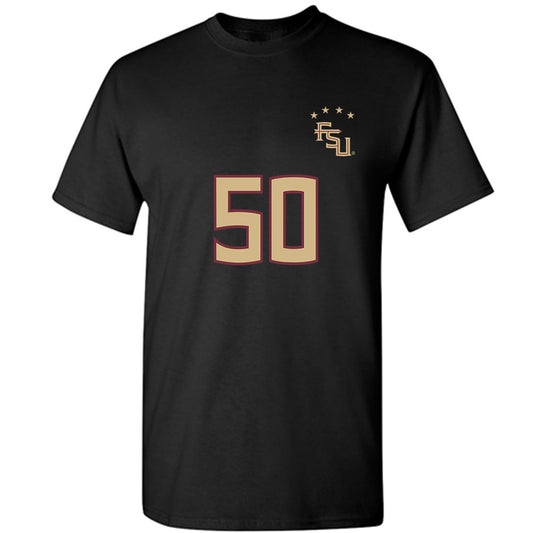 FSU - NCAA Women's Soccer : Omotara Junaid - Black Replica Shersey T-Shirt-0