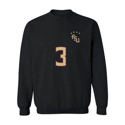 FSU - NCAA Women's Soccer : Jaida McGrew - Black Replica Shersey Crewneck Sweatshirt-0