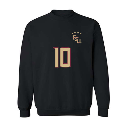 FSU - NCAA Women's Soccer : Peyton Nourse - Black Replica Shersey Crewneck Sweatshirt
