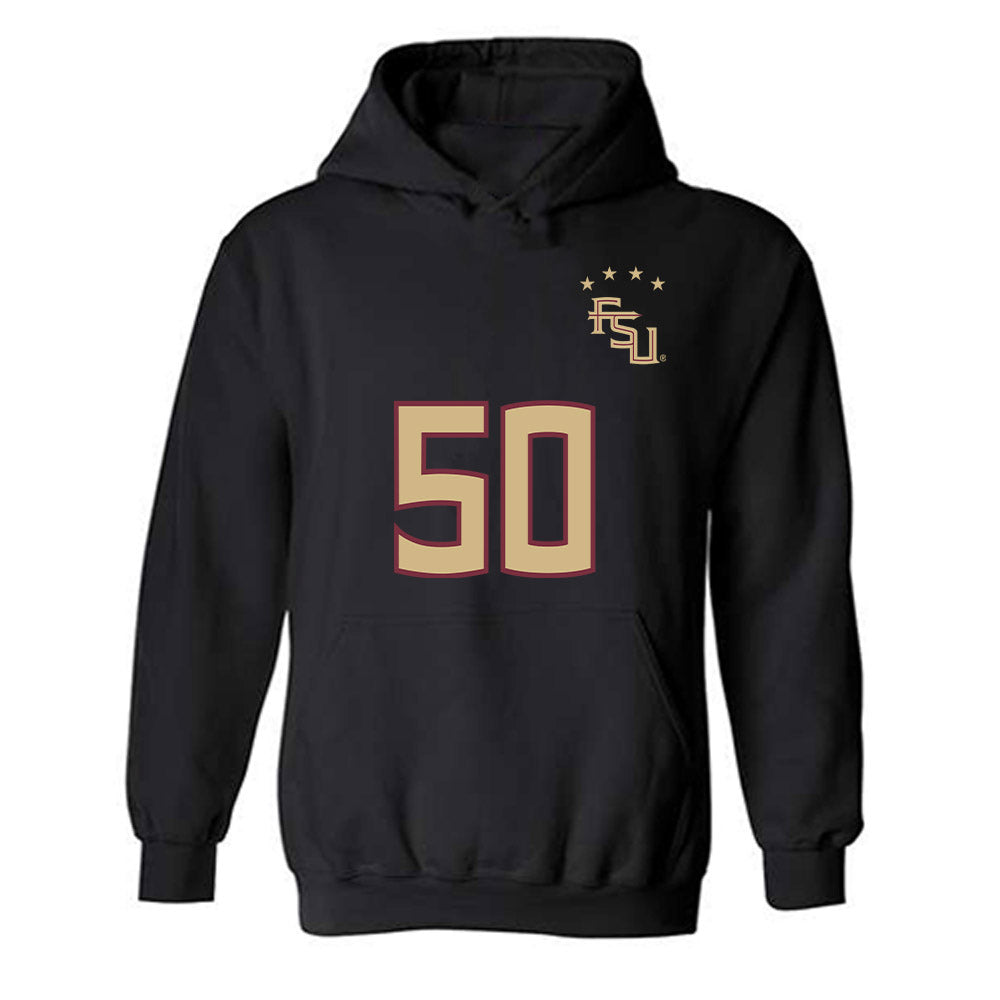 FSU - NCAA Women's Soccer : Omotara Junaid - Black Replica Shersey Hooded Sweatshirt-0