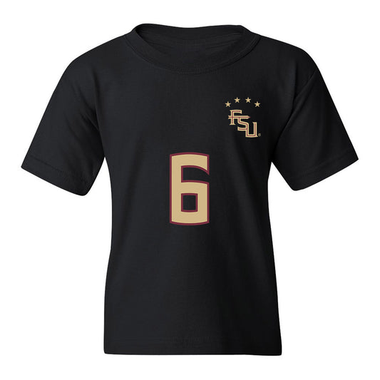 FSU - NCAA Women's Soccer : Lara Dantas - Black Replica Shersey Youth T-Shirt