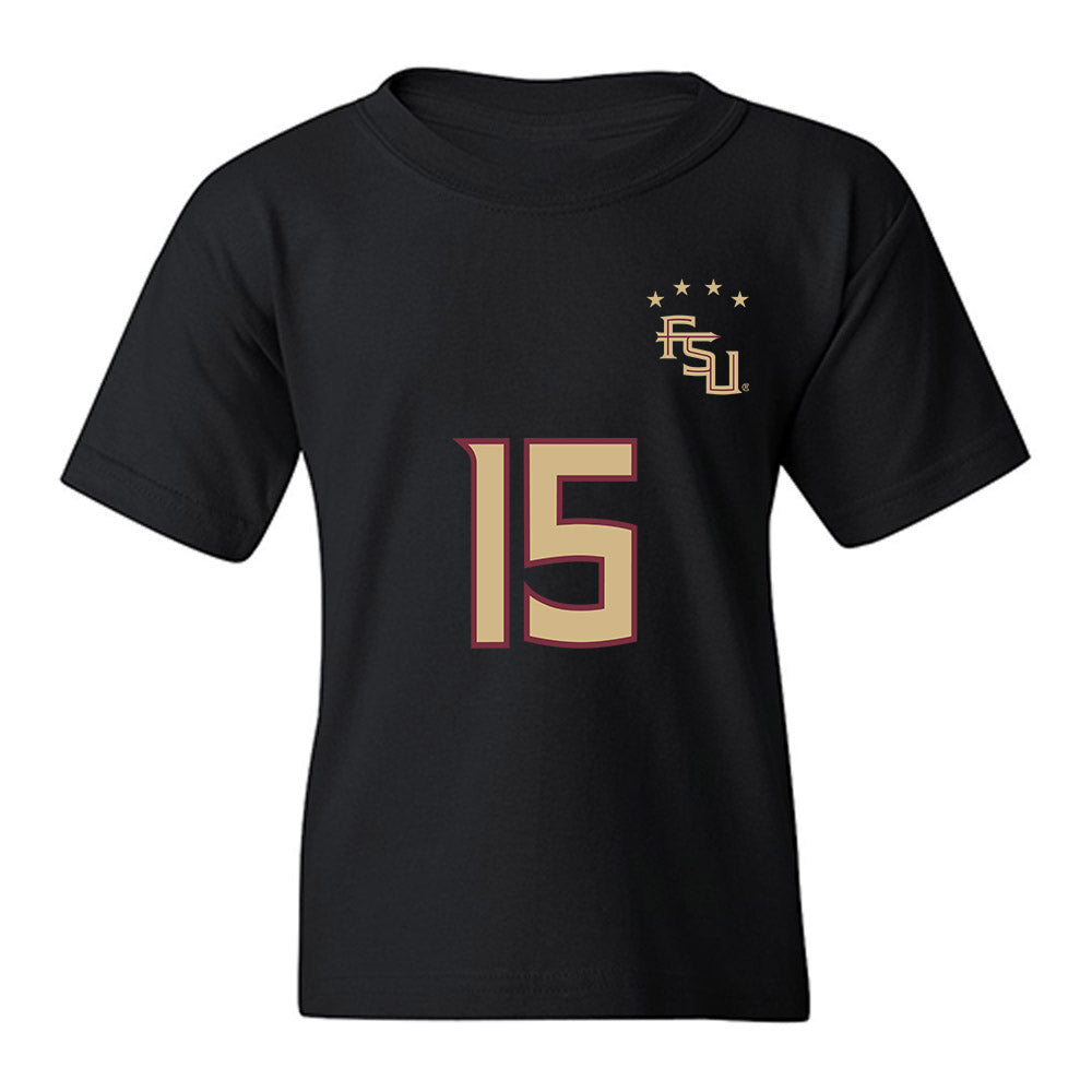 FSU - NCAA Women's Soccer : Anniyah Rodney - Black Replica Shersey Youth T-Shirt-0