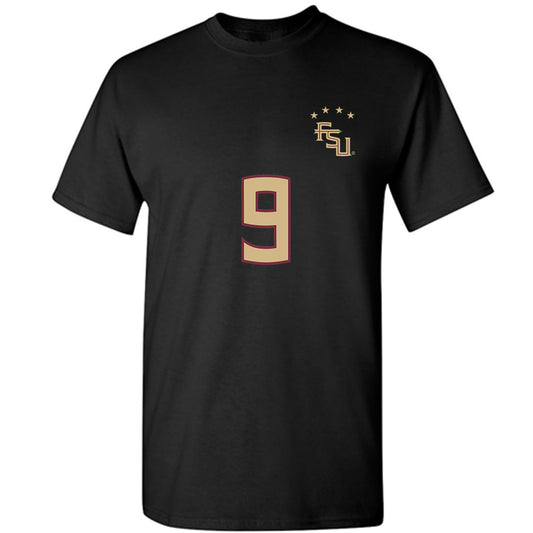 FSU - NCAA Women's Soccer : Tanner Strickland - Black Replica Shersey T-Shirt-0