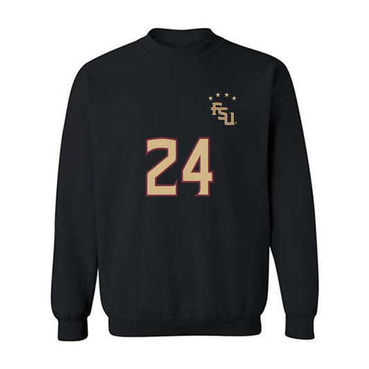 FSU - NCAA Women's Soccer : Anaiyah Robinson - Black Replica Shersey Crewneck Sweatshirt-0