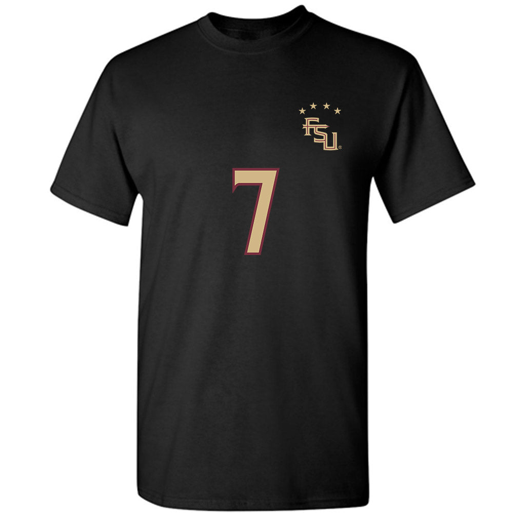 FSU - NCAA Women's Soccer : Nyanya Touray - Black Replica Shersey T-Shirt-0