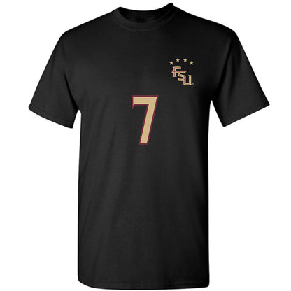 FSU - NCAA Women's Soccer : Nyanya Touray - Black Replica Shersey T-Shirt-0