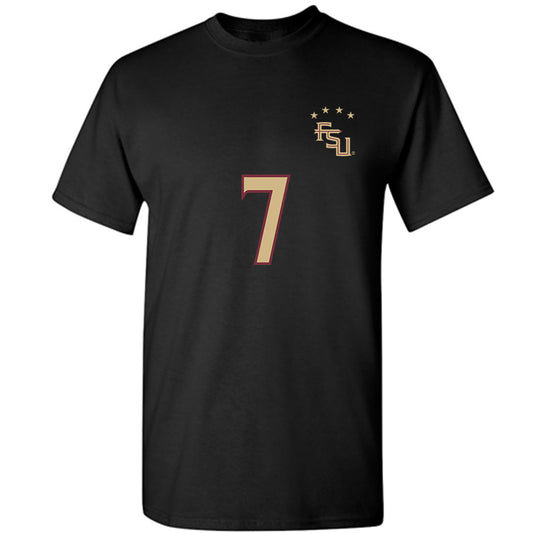 FSU - NCAA Women's Soccer : Nyanya Touray - Black Replica Shersey T-Shirt-0