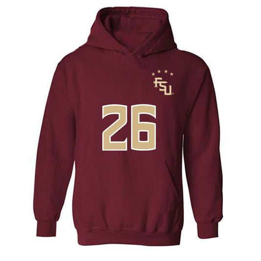 FSU - NCAA Women's Soccer : Samantha Erbach - Garnet Replica Shersey Hooded Sweatshirt-0