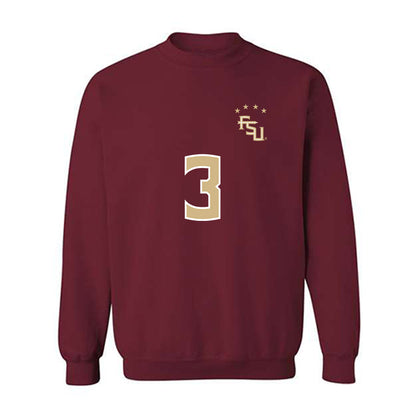 FSU - NCAA Women's Soccer : Jaida McGrew - Garnet Replica Shersey Crewneck Sweatshirt-0