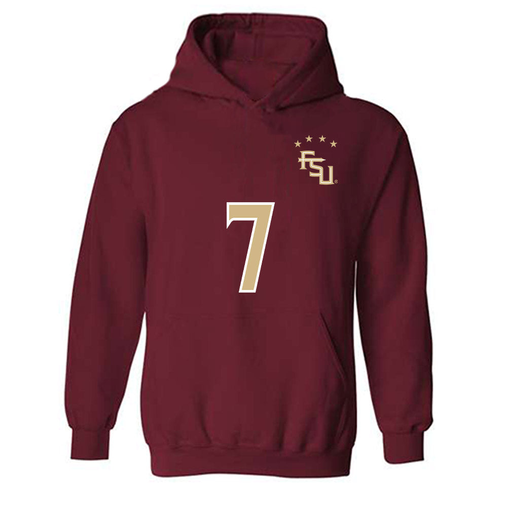 FSU - NCAA Women's Soccer : Nyanya Touray - Garnet Replica Shersey Hooded Sweatshirt-0