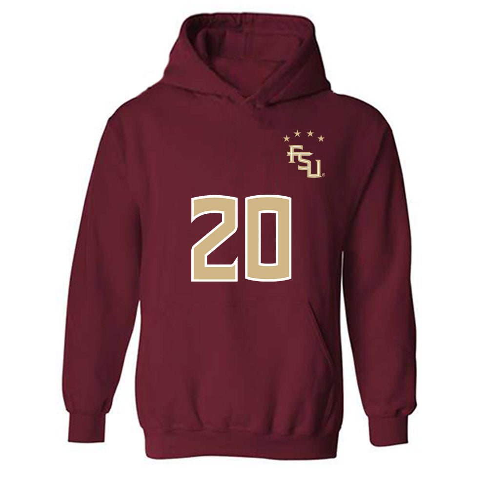 FSU - NCAA Women's Soccer : Heather Gilchrist - Garnet Replica Shersey Hooded Sweatshirt-0
