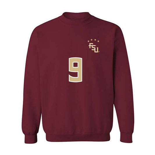 FSU - NCAA Women's Soccer : Taylor Suarez - Garnet Replica Shersey Crewneck Sweatshirt