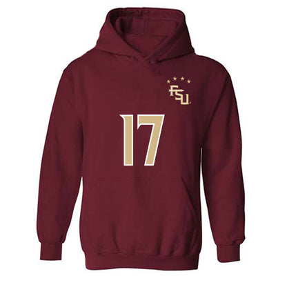 FSU - NCAA Women's Soccer : Amelia Van Zanten - Garnet Replica Shersey Hooded Sweatshirt-0