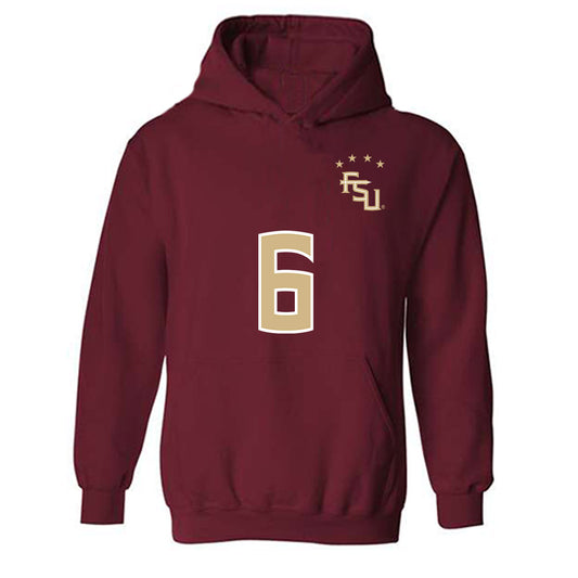 FSU - NCAA Women's Soccer : Lara Dantas - Garnet Replica Shersey Hooded Sweatshirt