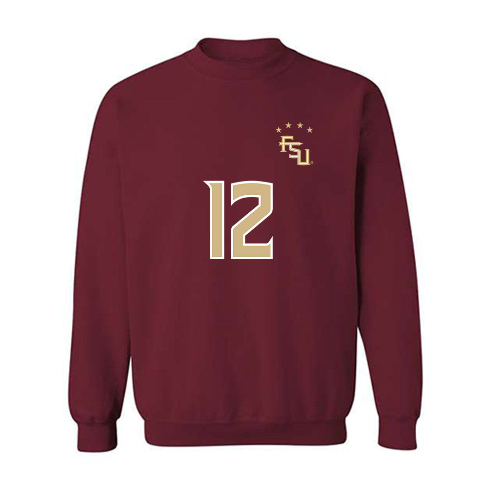 FSU - NCAA Women's Soccer : Peyton McGovern - Garnet Replica Shersey Crewneck Sweatshirt-0