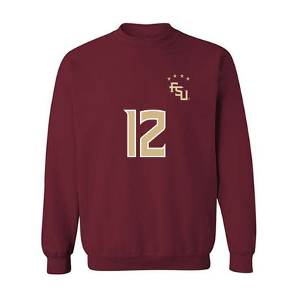 FSU - NCAA Women's Soccer : Peyton McGovern - Garnet Replica Shersey Crewneck Sweatshirt-0