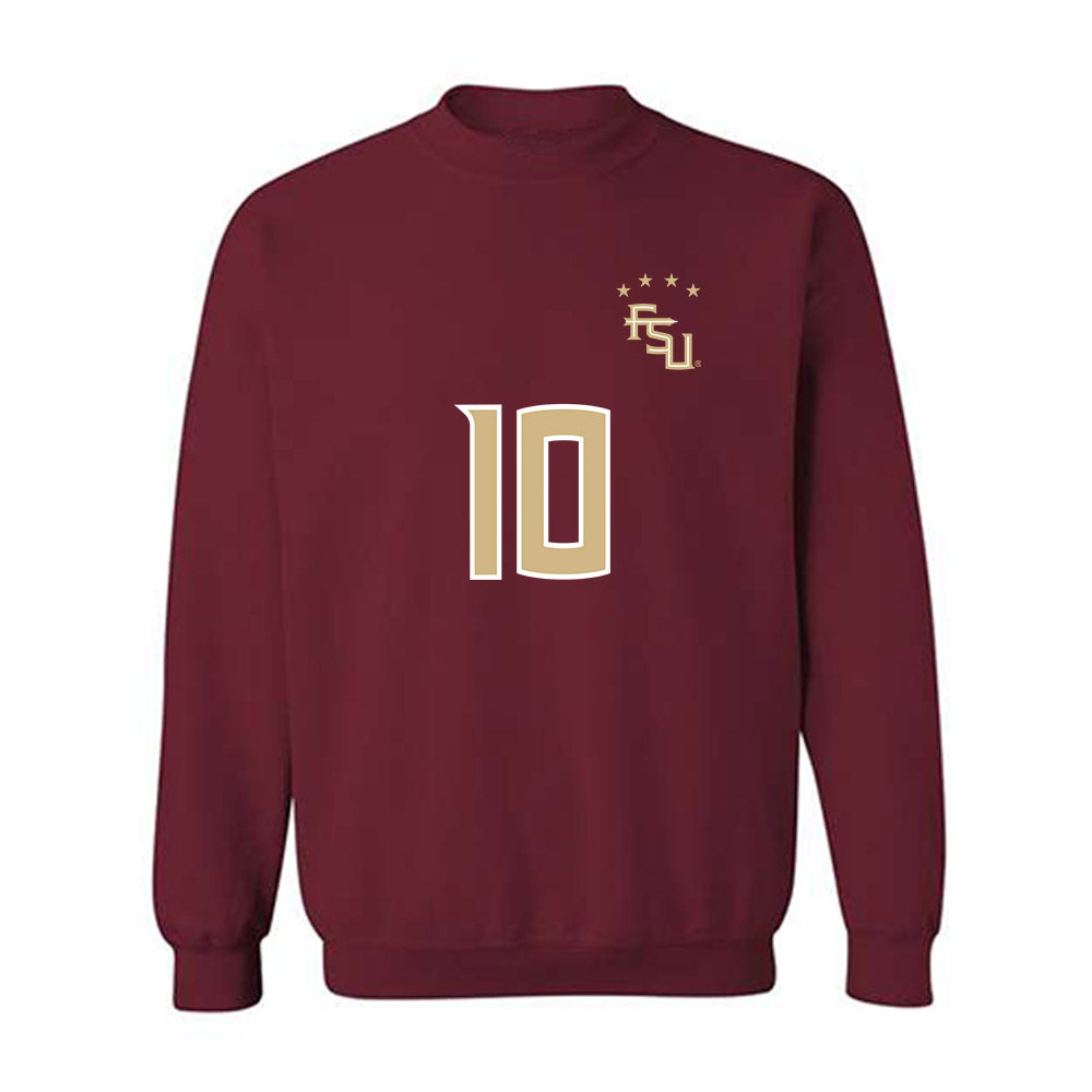 FSU - NCAA Women's Soccer : Ashley Henderson - Garnet Replica Shersey Crewneck Sweatshirt-0