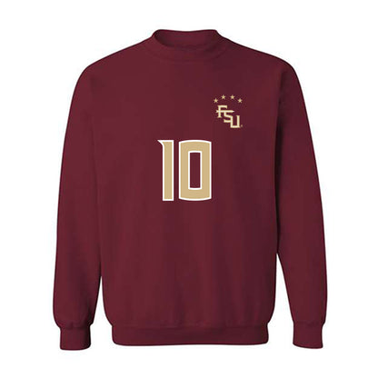 FSU - NCAA Women's Soccer : Ashley Henderson - Garnet Replica Shersey Crewneck Sweatshirt-0