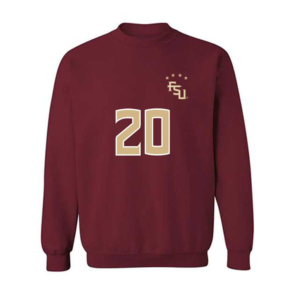 FSU - NCAA Women's Soccer : Heather Gilchrist - Garnet Replica Shersey Crewneck Sweatshirt-0