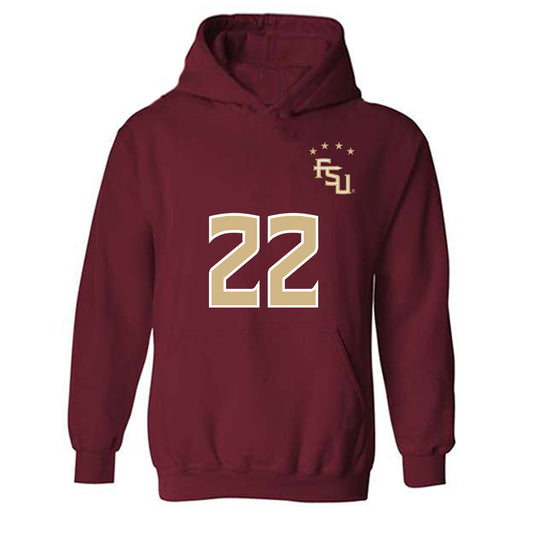 FSU - NCAA Women's Soccer : Claire Rain - Garnet Replica Shersey Hooded Sweatshirt