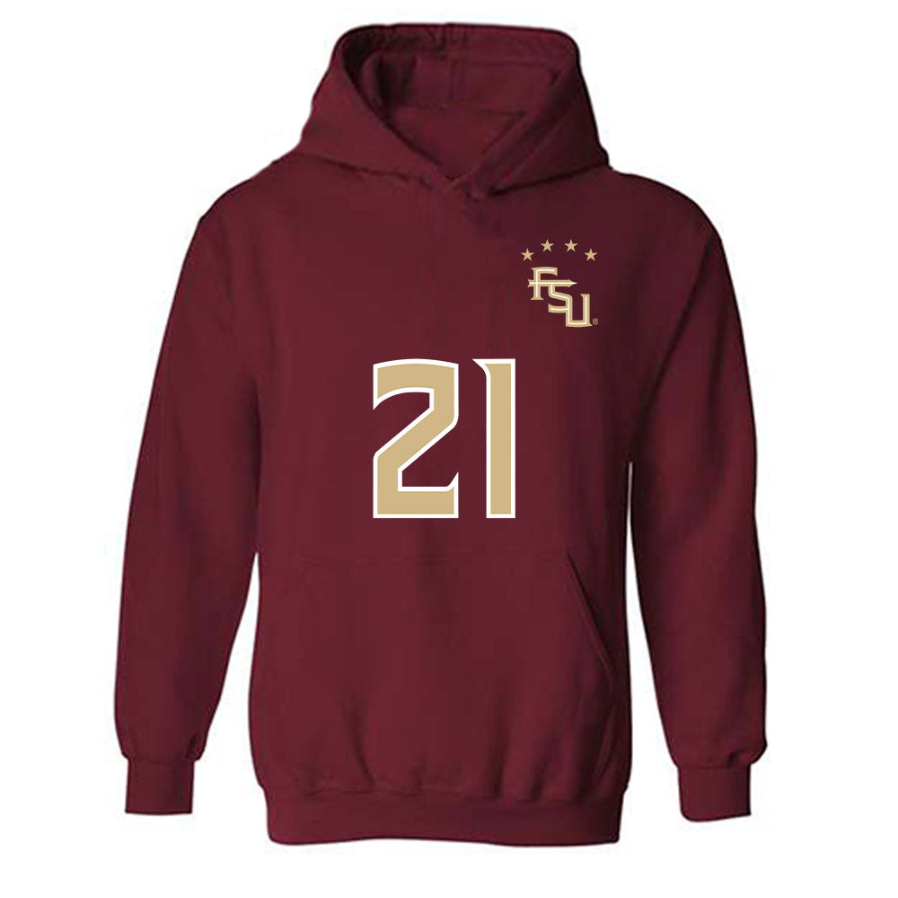 FSU - NCAA Women's Soccer : Nawreen Ahmad - Garnet Replica Shersey Hooded Sweatshirt-0