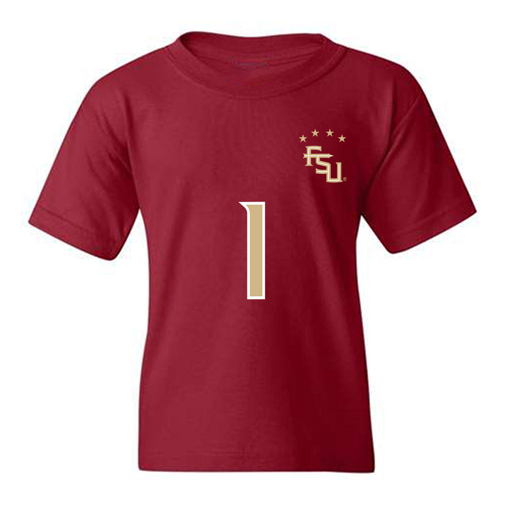 FSU - NCAA Women's Soccer : Adelyn Todd - Garnet Replica Shersey Youth T-Shirt-0