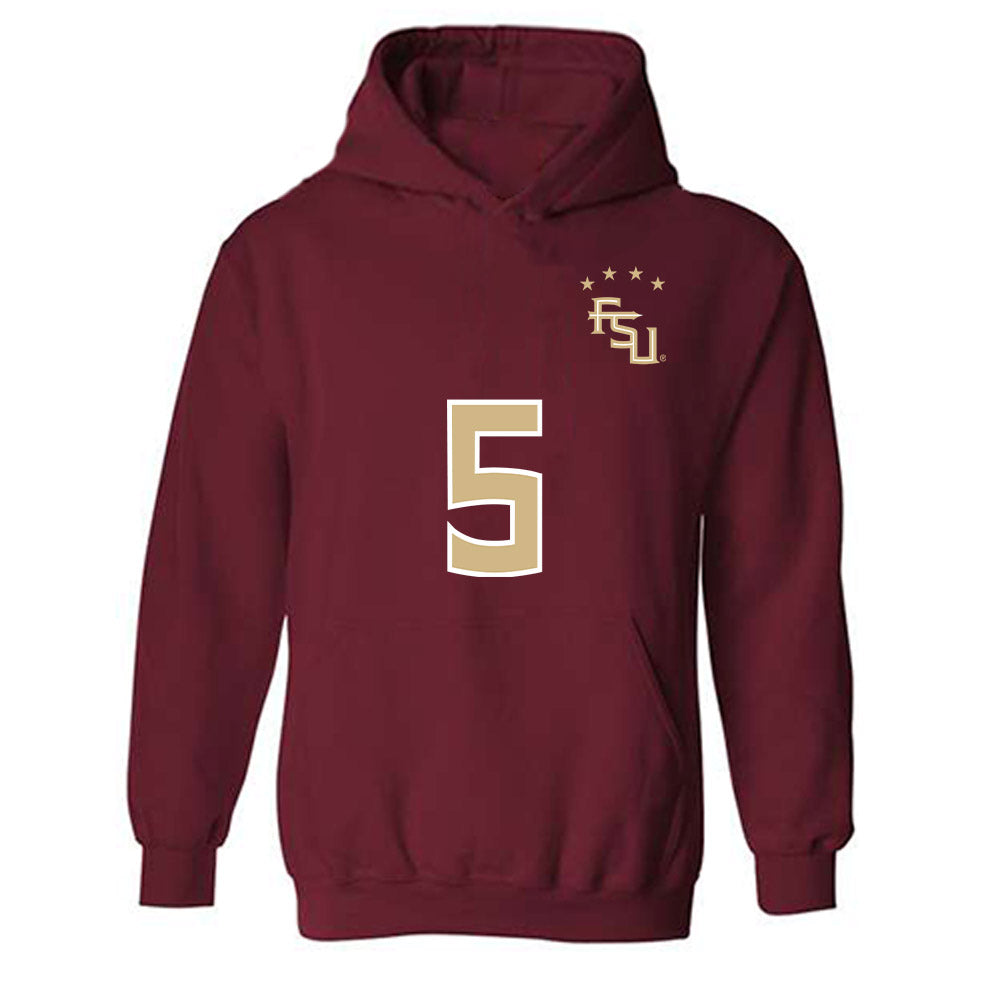 FSU - NCAA Women's Soccer : Bridget Mutipula - Garnet Replica Shersey Hooded Sweatshirt-0