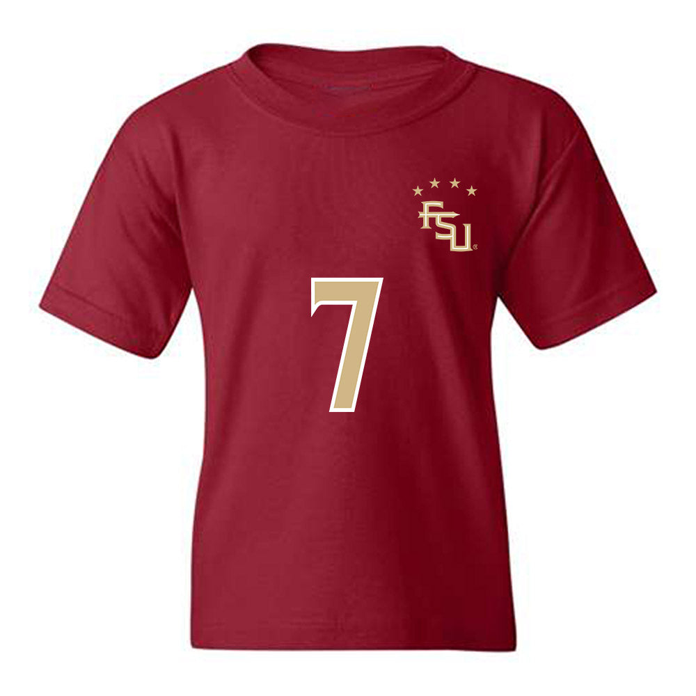 FSU - NCAA Women's Soccer : Nyanya Touray - Garnet Replica Shersey Youth T-Shirt-0