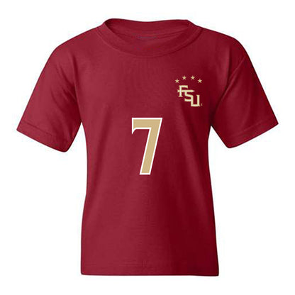 FSU - NCAA Women's Soccer : Nyanya Touray - Garnet Replica Shersey Youth T-Shirt-0