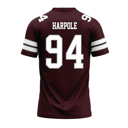 Montana - NCAA Football : Cole Harpole - Maroon Premium Football Jersey-1