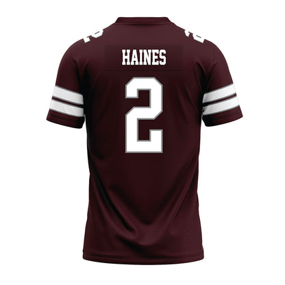 Montana - NCAA Football : Hunter Haines - Maroon Premium Football Jersey-1