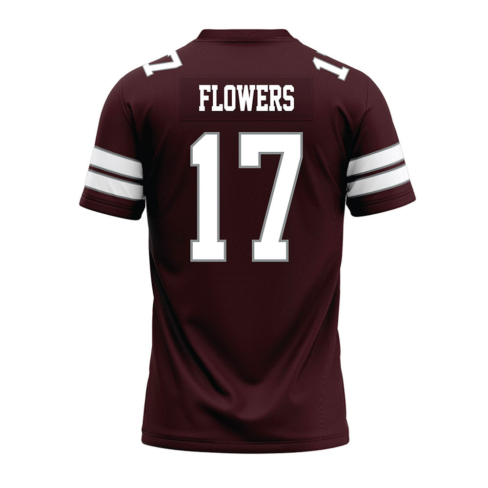 Montana - NCAA Football : Luke Flowers - Maroon Premium Football Jersey-1