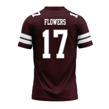 Montana - NCAA Football : Luke Flowers - Maroon Premium Football Jersey-1