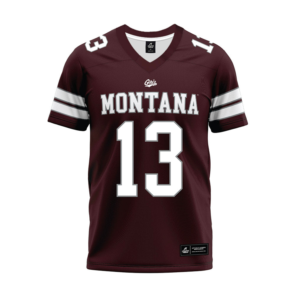 Montana - NCAA Football : Brock Beaner - Maroon Premium Football Jersey-0