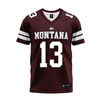 Montana - NCAA Football : Brock Beaner - Maroon Premium Football Jersey-0