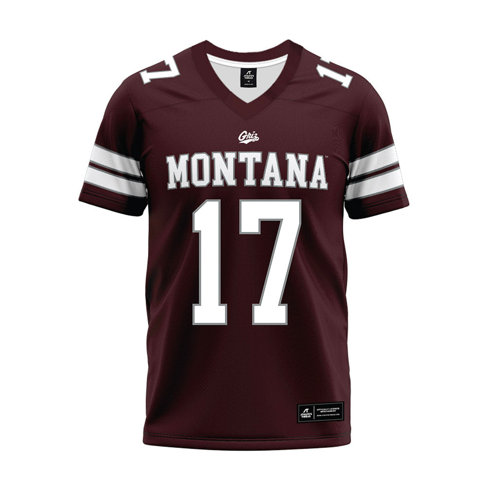 Montana - NCAA Football : Luke Flowers - Maroon Premium Football Jersey-0
