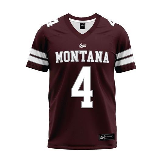 Montana - NCAA Football : Luke Flowers - Maroon Premium Football Jersey-0