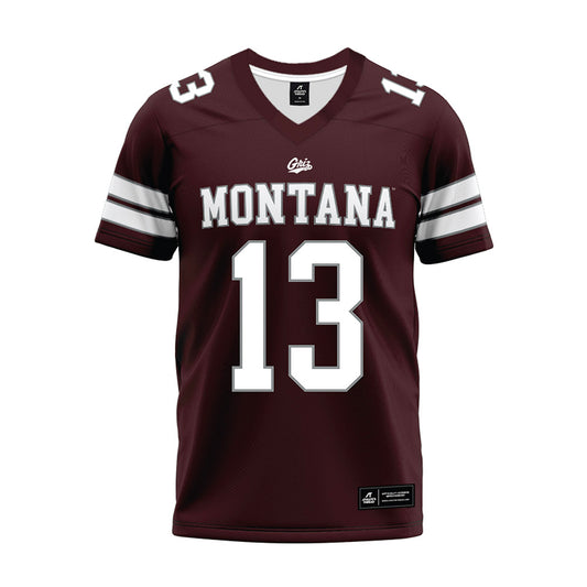 Montana - NCAA Football : Brock Beaner - Maroon Premium Football Jersey-0