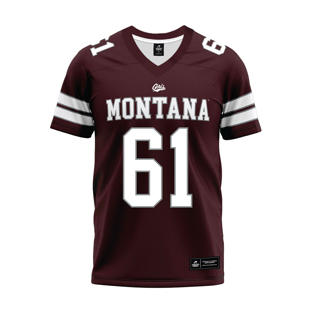 Montana - NCAA Football : Lincoln Hoefer - Maroon Premium Football Jersey-0