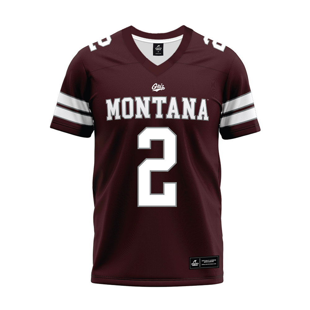 Montana - NCAA Football : Hunter Haines - Maroon Premium Football Jersey-0