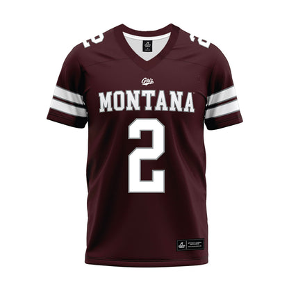 Montana - NCAA Football : Hunter Haines - Maroon Premium Football Jersey-0