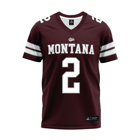 Montana - NCAA Football : Hunter Haines - Maroon Premium Football Jersey-0
