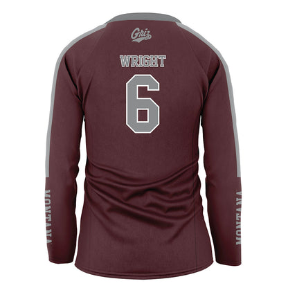 Montana - NCAA Women's Volleyball : Annika Wright - Maroon Volleyball Jersey-1