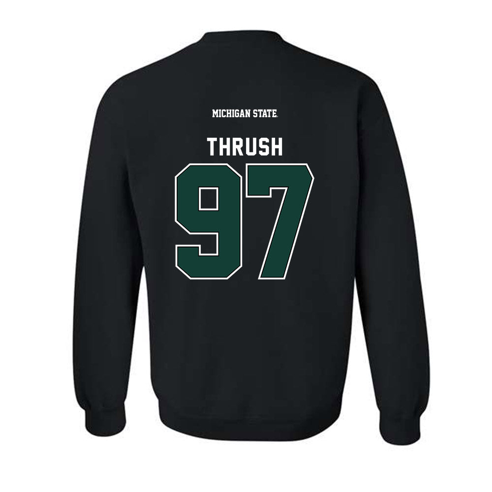 Michigan State - NCAA Football : Cal Thrush - Generic Shersey Crewneck Sweatshirt-1