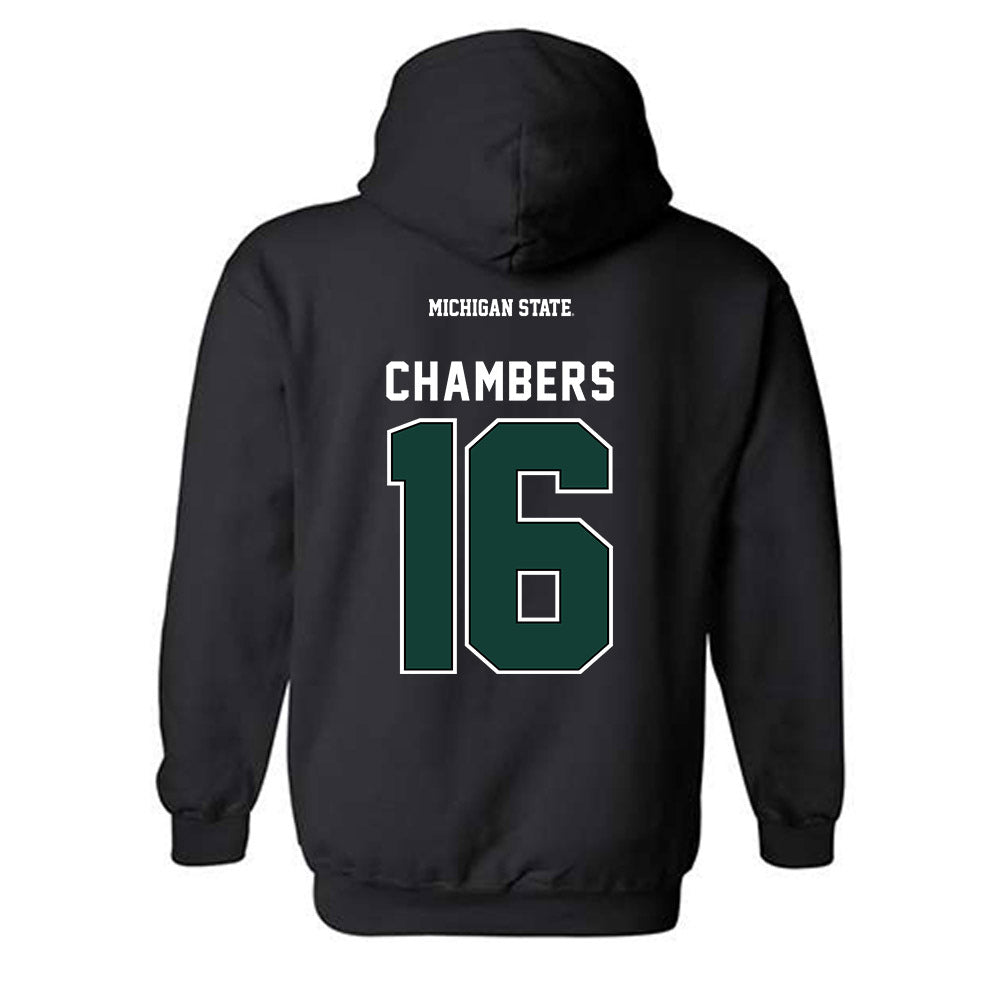 Michigan State - NCAA Baseball : Brady Chambers - Generic Shersey Hooded Sweatshirt-1