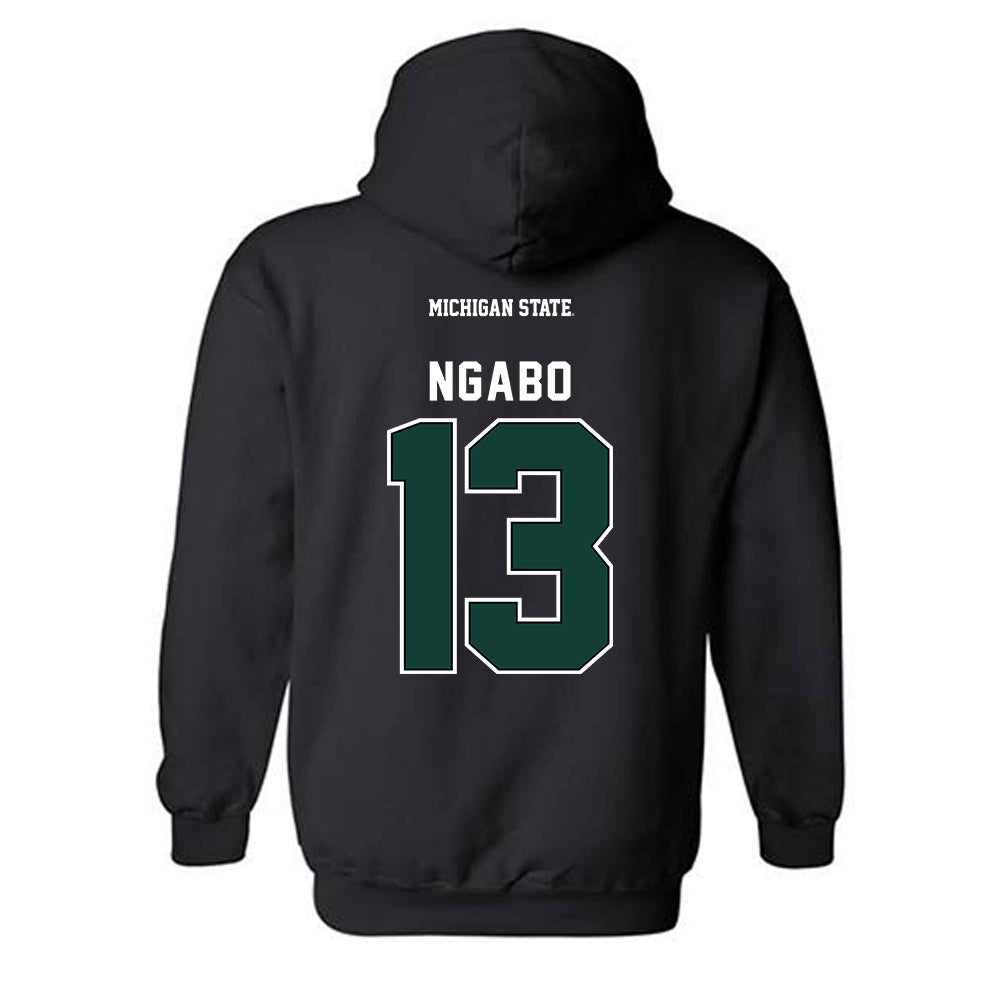 Michigan State - NCAA Men's Soccer : Innocent Ngabo - Generic Shersey Hooded Sweatshirt-1