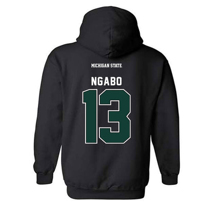 Michigan State - NCAA Men's Soccer : Innocent Ngabo - Generic Shersey Hooded Sweatshirt-1