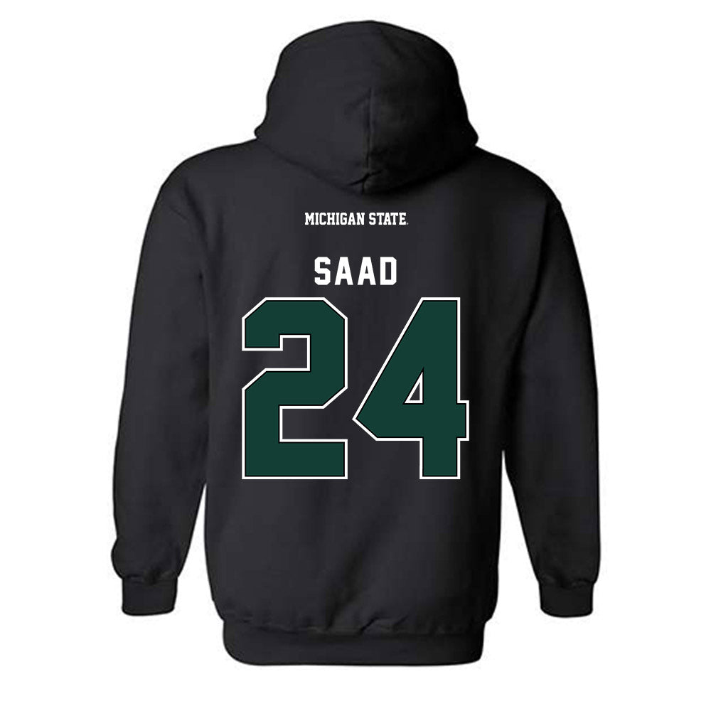 Michigan State - NCAA Men's Soccer : Mohamed Saad - Generic Shersey Hooded Sweatshirt-1