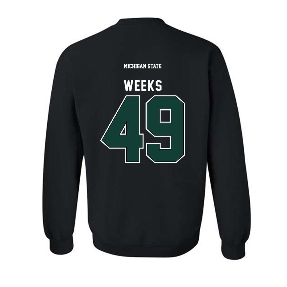 Michigan State - NCAA Football : Alex Weeks - Generic Shersey Crewneck Sweatshirt-1